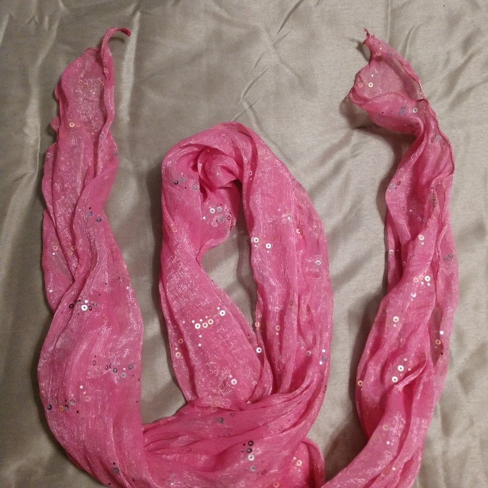 Pink Scarf with Sequins